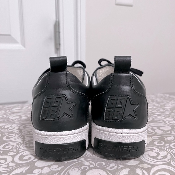 Golden Goose Black Leather YEAH Sneakers with White Trim - Picture 9 of 12